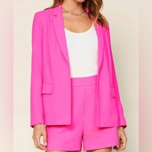 Skies Are Blue Neon Welt Pocket Blazer in Ultra Pink / size XS